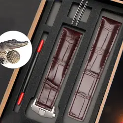 Imported Crocodile Dermis Watchband For TAG Heuer Carlisla Monaco Leather Watch Strap 19mm 20mm 22mm Men's Model Bracelet Black