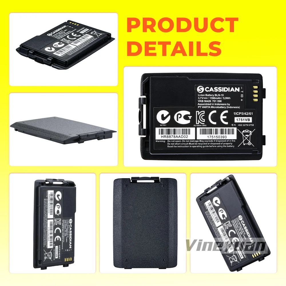 2026 NEW 3.7V 1590mAh 5.9Wh BLN-10 (BLN-11) Rechargeable Li-ion Battery for EADS Airbus CASSIDIAN TH1N Tetra Radio view 3