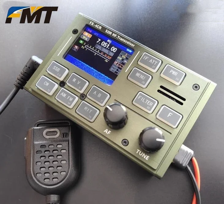 FMT .New FX-4CR HF SDR Transceiver 20W Amateur Radio SSB CW AM FM TX 3.5M-29MHz RX 500KHz-50MHz Build In Sound Card