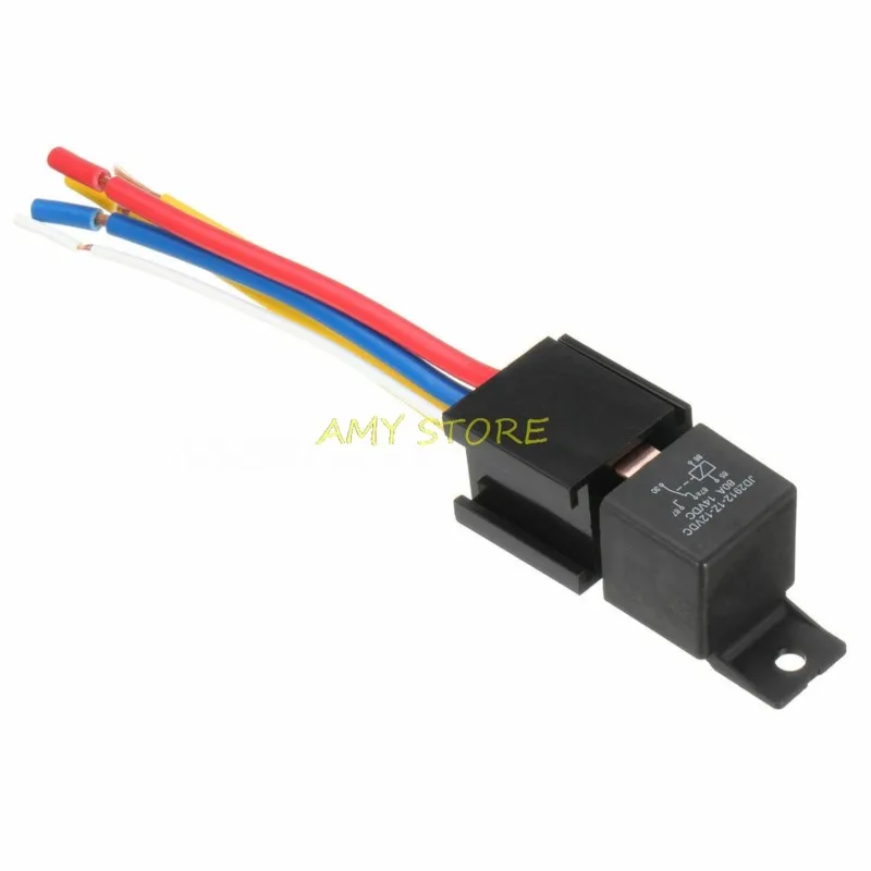 5/12/24/36/48/60/72/96VDC 4/5Pin DC AMP SPDT JD2912 Car Relay 40/70A80A Socket Car Vehicle Security Power Relay with Socket fuse