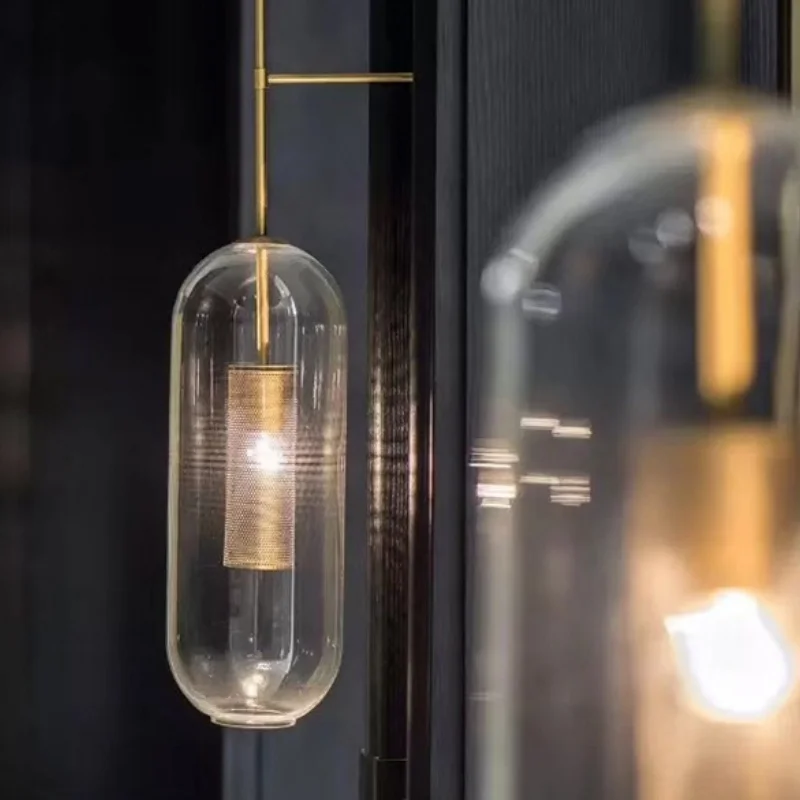 الحديثة الشمال الزجاج مصابيح الحائط الزخرفية لغرفة النوم السرير غرفة المعيشة المطبخ الشرفة إضاءة داخلية #5