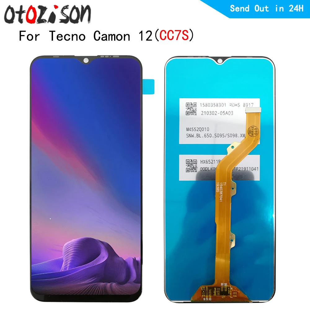 

CC7S LCD 6,52 "IPS для Tecno Camon 12 CC7S ЖК-дисплей, сенсорная панель экран с дигитайзером с рамкой в сборе 720x1600