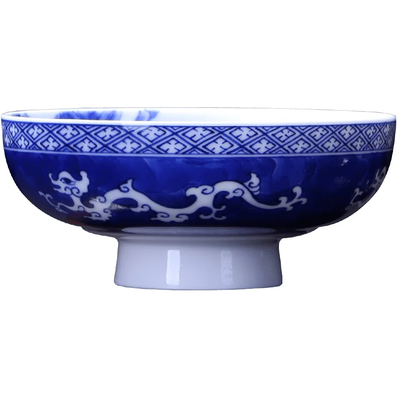 |blue and white 18 arhats teacups hand-painted ceramic curios kung fu master of jingdezhen tea service sample tea cup