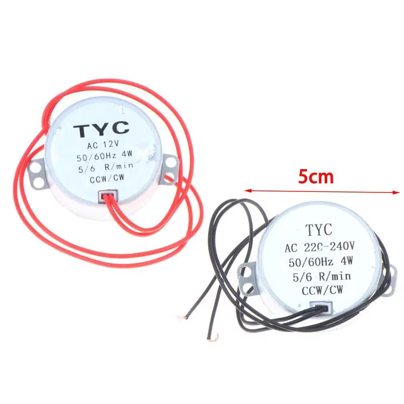 5-6R/min TYC-50 Stable Synchronous Motor AC 12V High Torque Small Size Motor for Microwave Turntable & DIY Rotating Decor