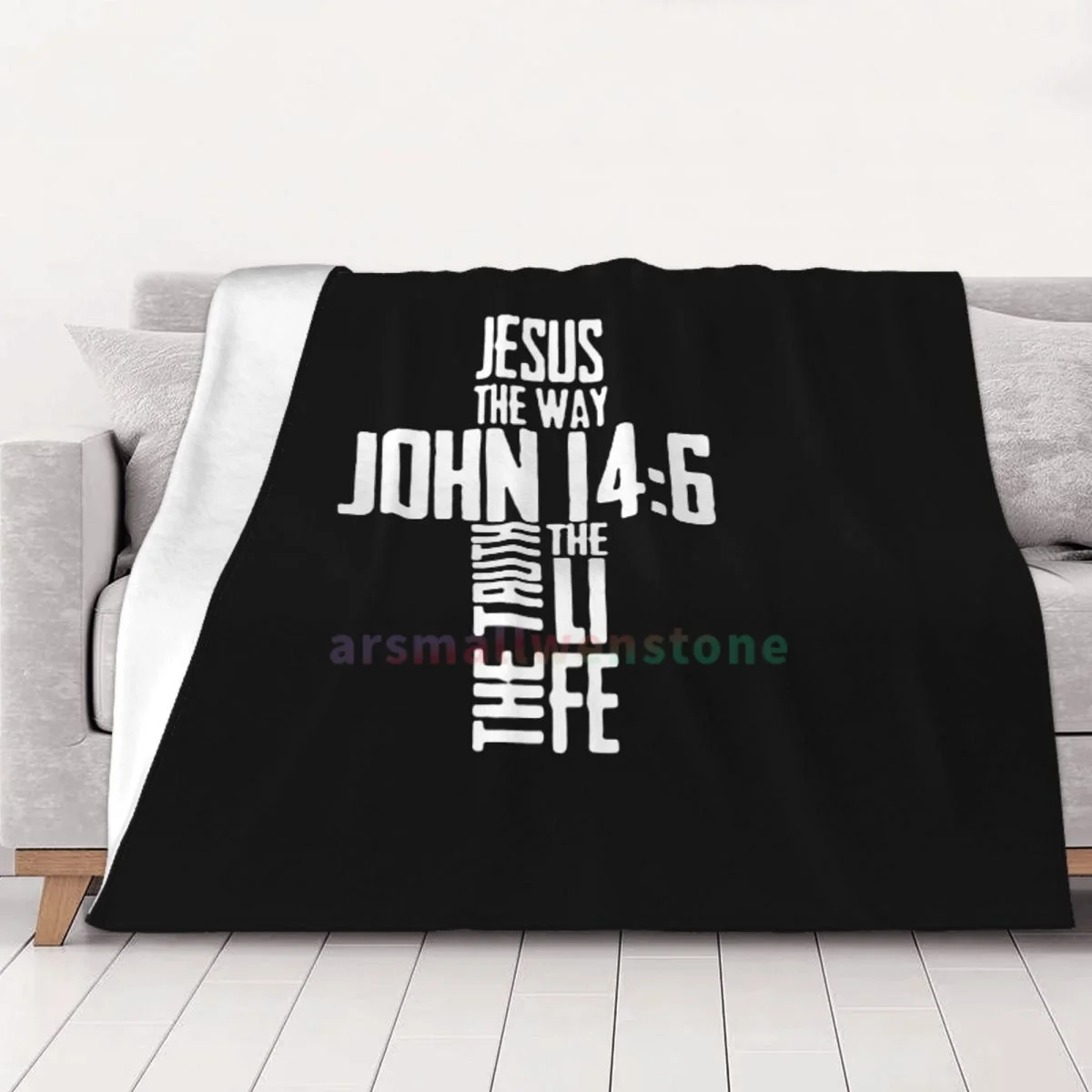 Bible Verse Jesus The Way John Flannel Fleece Blanket Soft Warm Lightweight Cozy Anti-Pilling Fuzzy Throw Blankets for Couch Bed