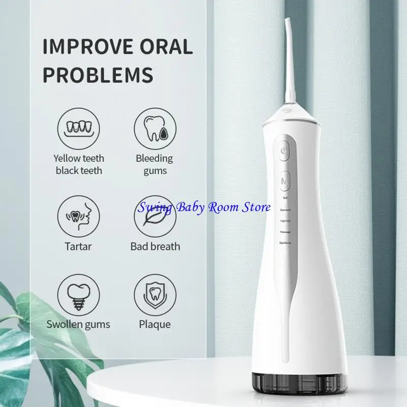 

K1AD Water Dental Flosser Roadless для очистки зубов 5 мод зубной пероральный ирригатор, водонепроницаемые кишки для зубов воды