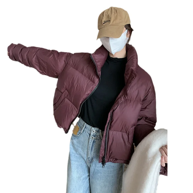 New Down Cotton Jacket, Women\'s Short Style, Stand Up Collar, Fashionable and Loose Cotton Jacket