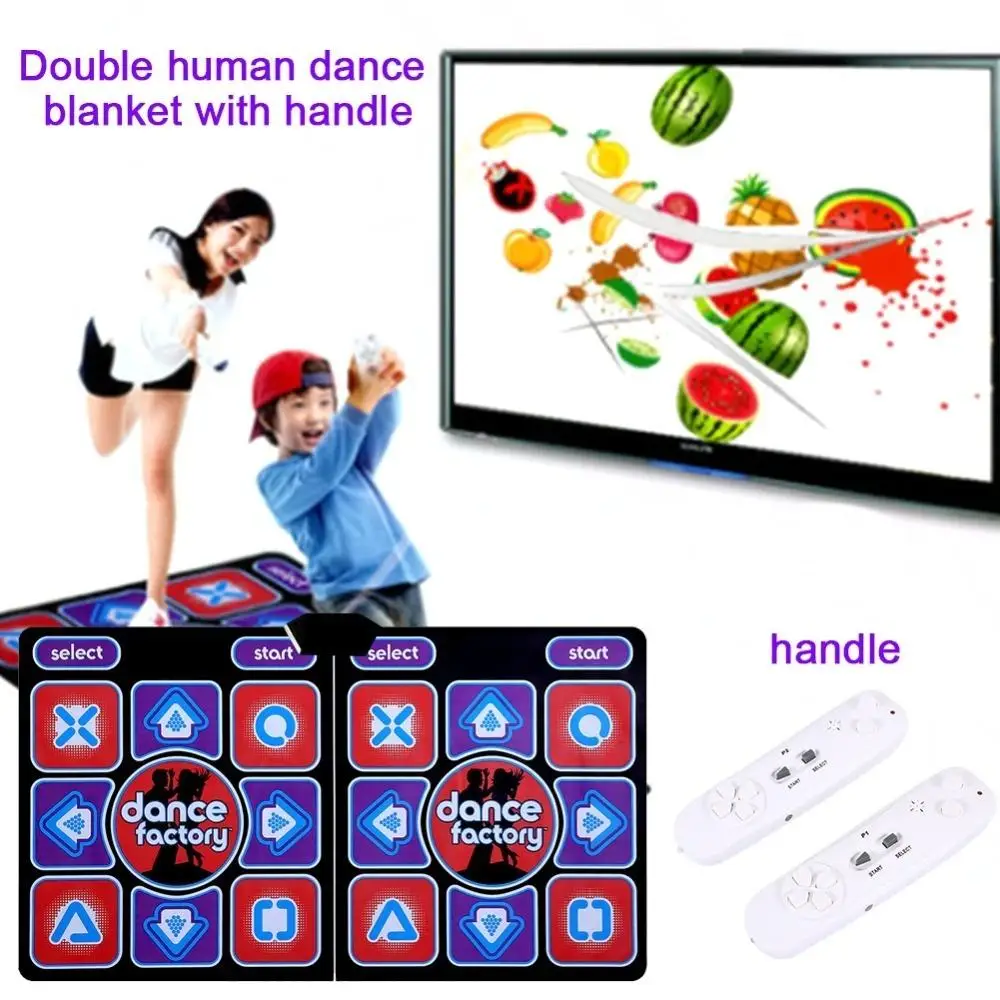 Double-person Fitness Dance Mat with Thickened Design for Compatibility Between TV and Computer,comfortable and Durable