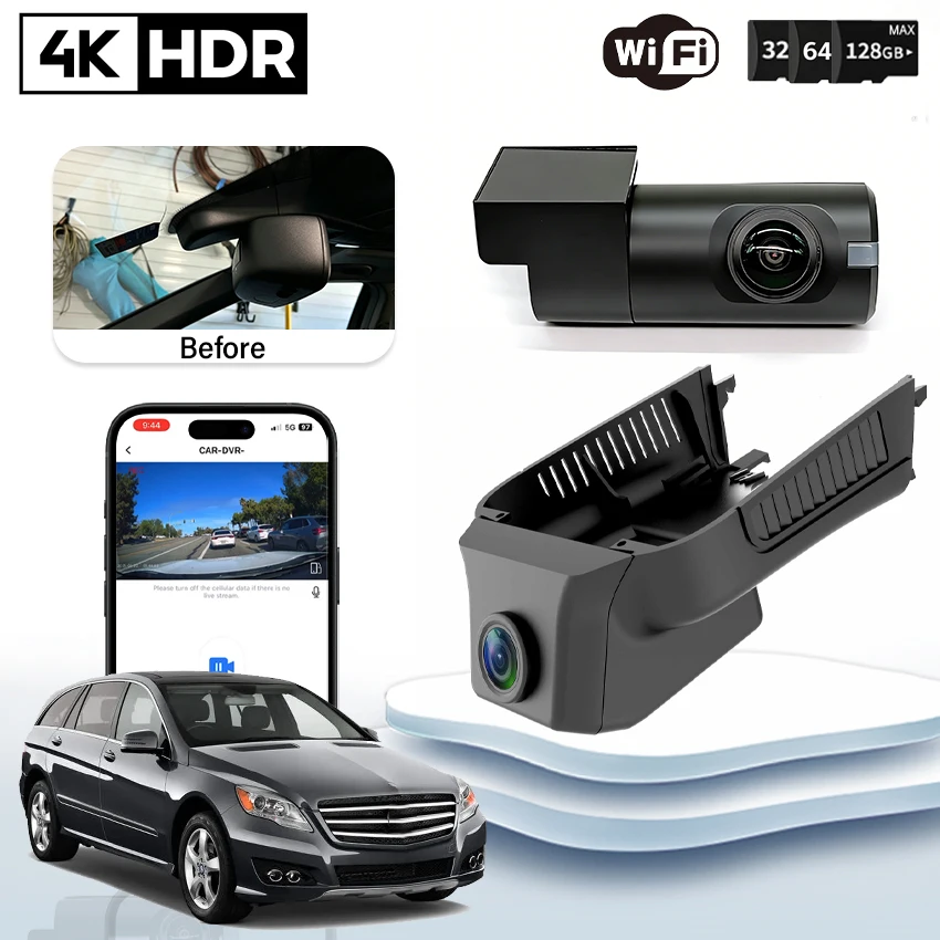 

Видеорегистратор HD 4K 2160P для Mercedes-Benz R-класса W251 R400 R350, GL X166 X164, ML W166 W164, GL450, ML350