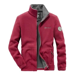 Men Stand Collar Polar Fleece Jackets New Winter Warm Coats Quality Men Outdoors Winter Coats Fashion Loose Down Jackets Size 3X