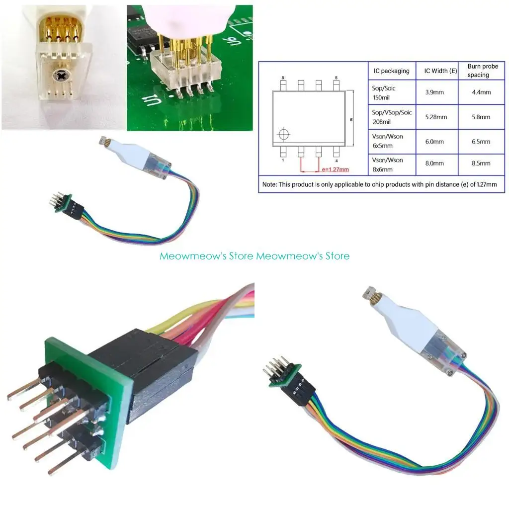 W91A Download Burn Write Probe Spring Needle Chip Burners Cable Download SOP8 Chip