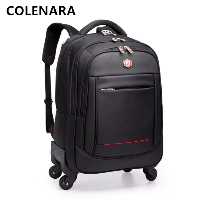 

COLENARA Cabin Luggage Small Boarding Case 18"20" Oxford Cloth Trolley Case Women's Travel Shoulder Bag Rolling Suitcase