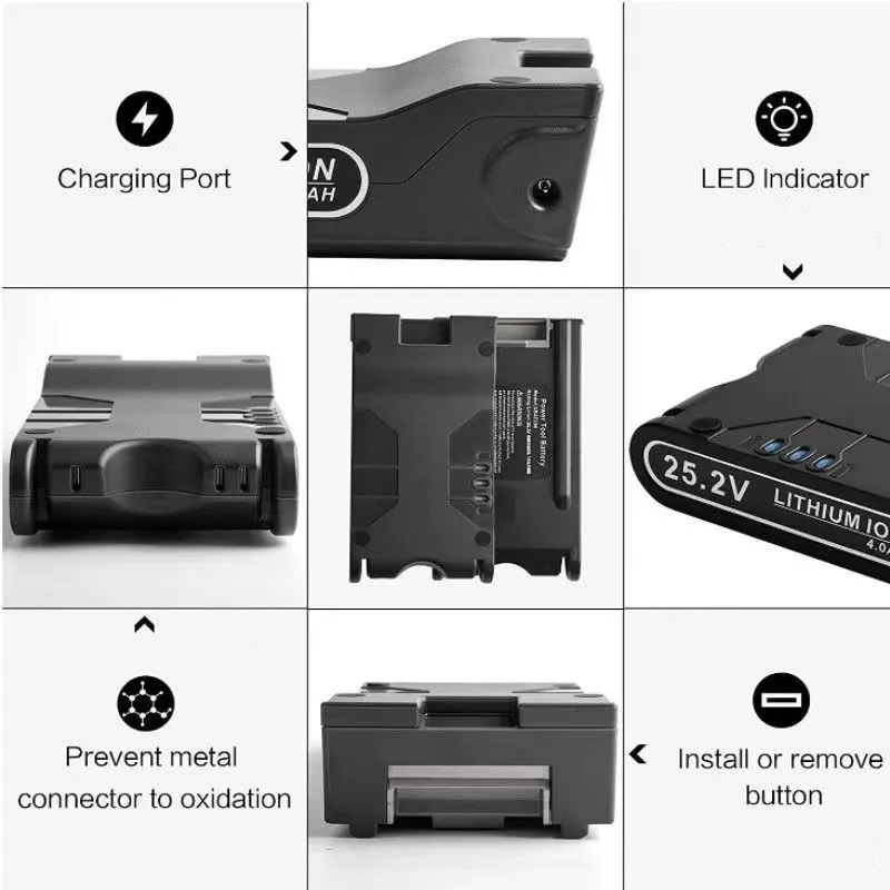 100% oryginalny 25.2V 4000mAh dla Shark S1 S2 S3 S4 S6 S7 S9 IC205 200C 200W XBAT200 XBAT200AS odkurzacz litowy bateria