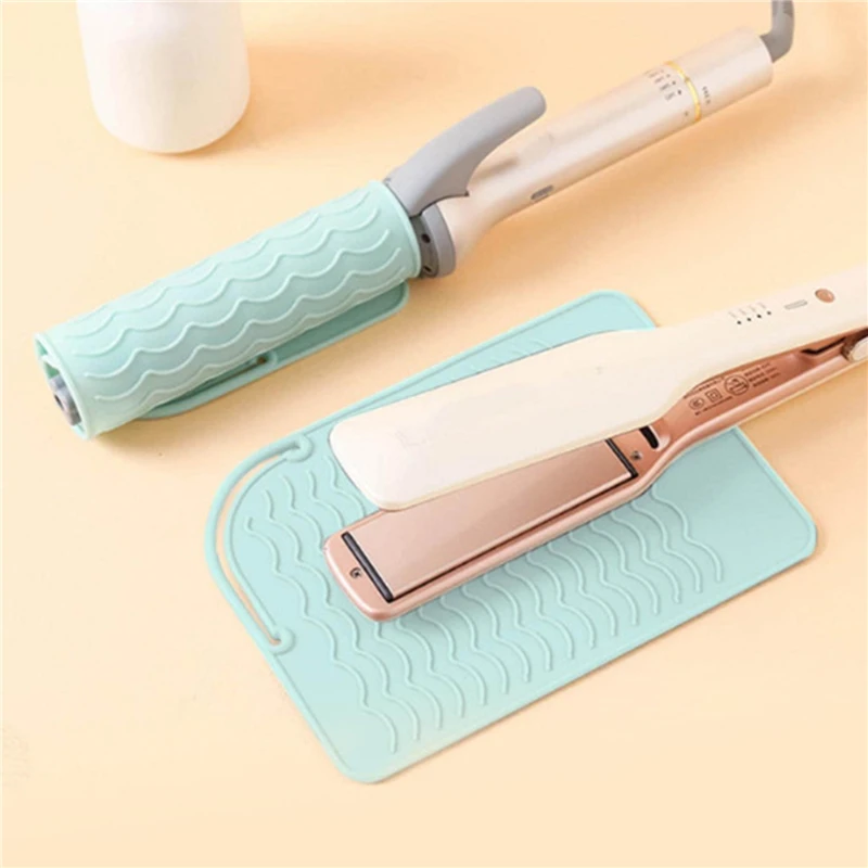 Non-Slip Silicone Heat Resistant Pad Multifunctional Insulation Mat for Hair Straightener Heat Curling Stick Curler Flat Irons