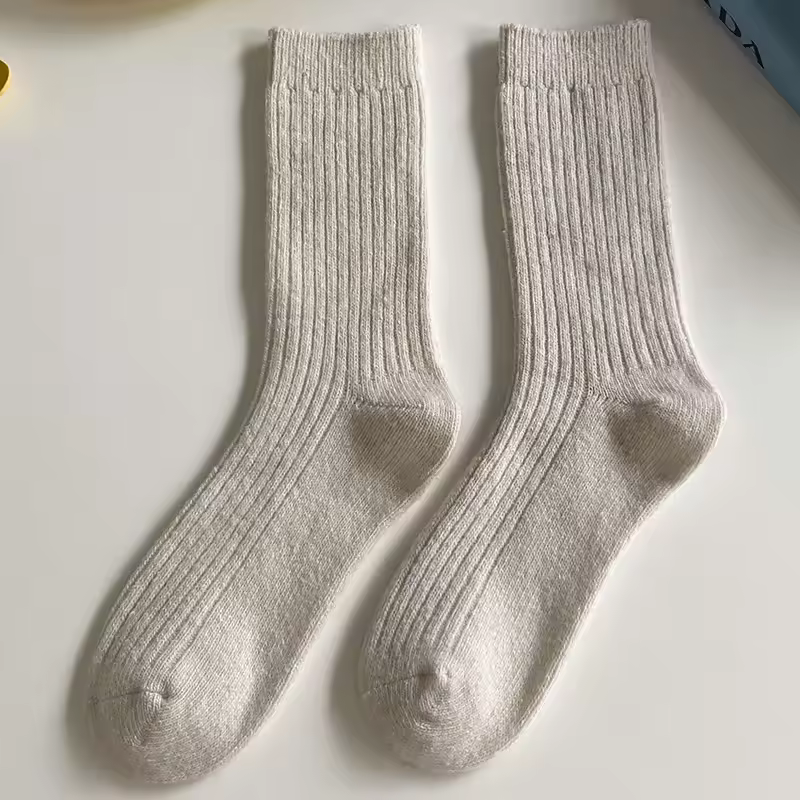 1 Pair Women Cotton Loose Socks Autumn Winter Knitting Solid Color Long Black Pink Korean Japanese Student Girls Stockings Retro - Image 13