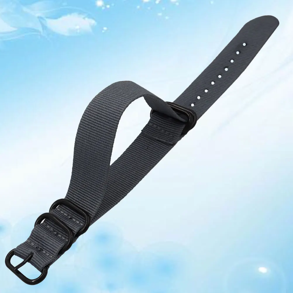 

1pc Nylon Canvas Strap 22Mm Grey Durable Adjustable Band For Smart Watch Replacement Mens Wristband Watch Accessory