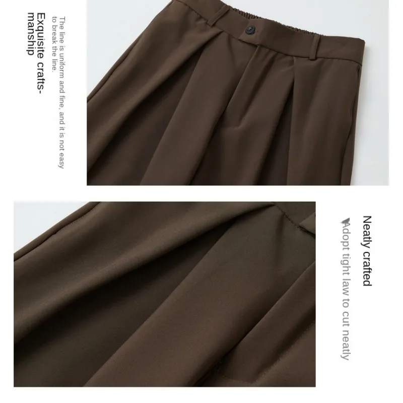 Herrenhose im amerikanischen Stil, locker geschnitten, mit Falten, weitem Bein, im Old-Money-Stil, drapierend, lässige lange Hose für Männer. – Detail 12