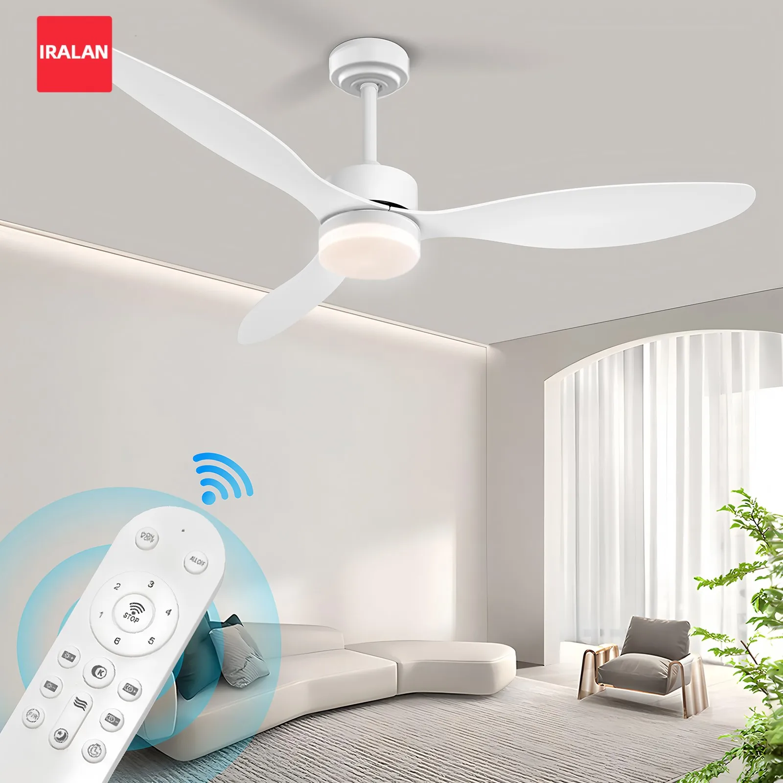 

IRALAN Modern Ceiling Fan With Light 42 52 Inch Ceiling Light Low Floor Ceiling Lamp Fan Remote Control Living Room Decoration