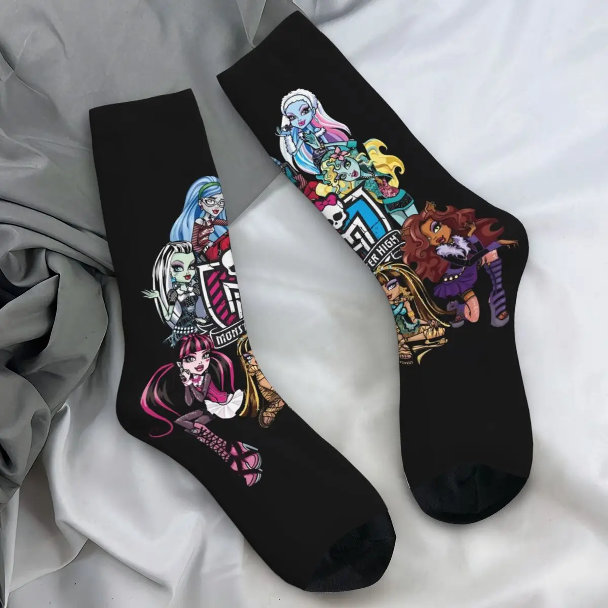 Calcetines Monster High de Anime, medias góticas de otoño, calcetines antideslizantes para hombre, calcetines deportivos estampados de calidad para correr