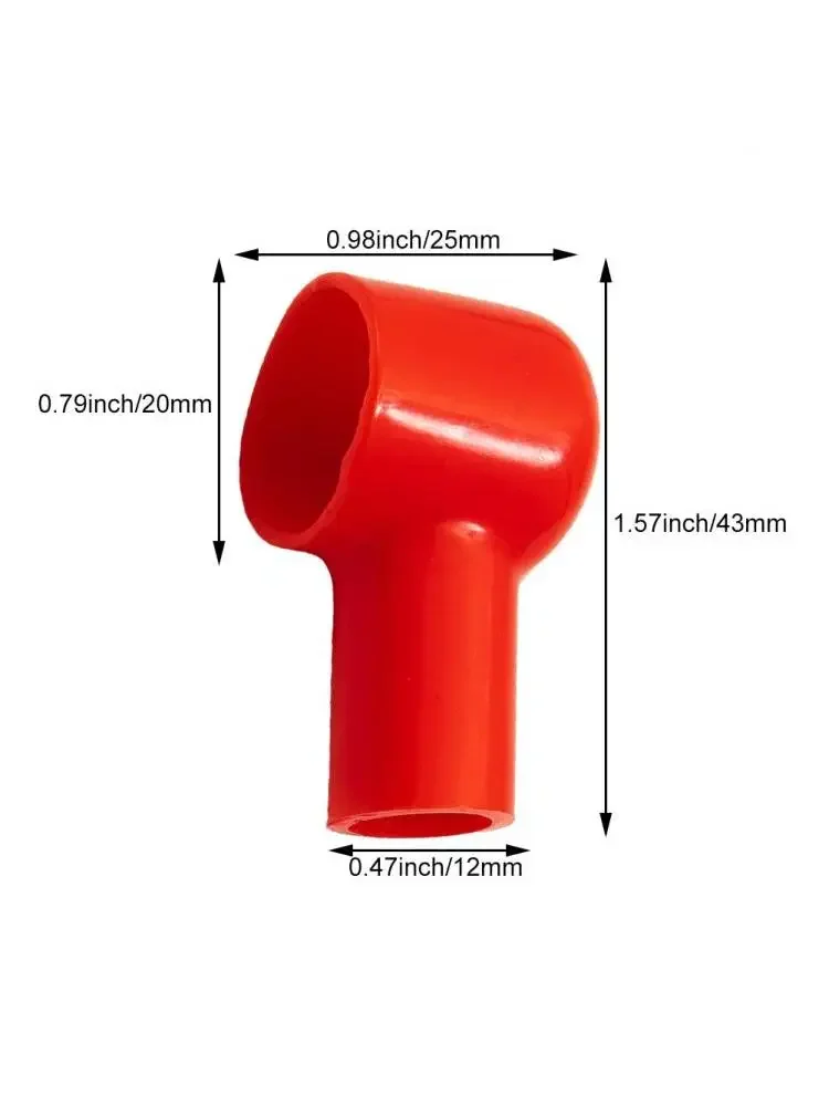 Couvercle de Terminal de batterie, 20 pièces, bottes, capuchon de protection isolant en caoutchouc, 20x12MM, couvercle de protection de cosse de câble en PVC pour automobile