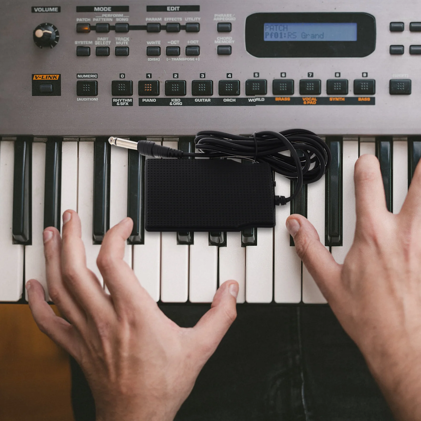 

Sustain For Electronic Keyboard Digital Piano Durable Anti-Slip Design Shock-Resistant Midi Cable Included Foot Pedal