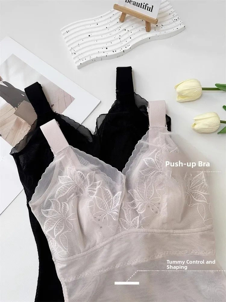 Ultradunne zomer tanktop set voor dames, strapless bodysuit, afslankend ondergoed, casual, polyester stof