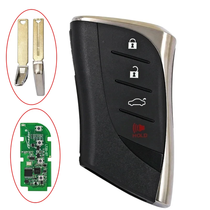 Smart Remote Key Lonsdor LT20-07EN For Lexus RX ES300h ES200 LS500 LS500H 0440 8A AA A9 BA Chip 312/314.3Mhz 433.58/434.42MHz