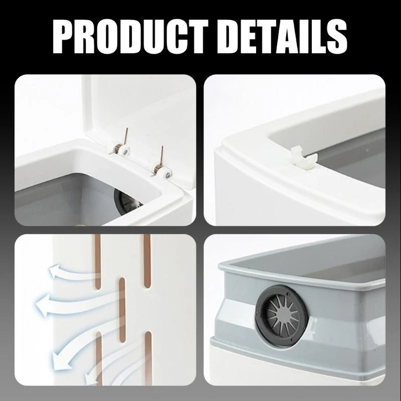 

Тонкий мусорный бак с держателем для туалетной щетки, прямоугольный современный мусорный бак для ванной комнаты