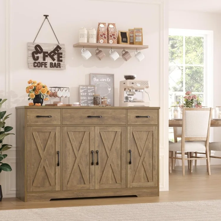 Buffet Sideboard Cabinet with Drawers, 55