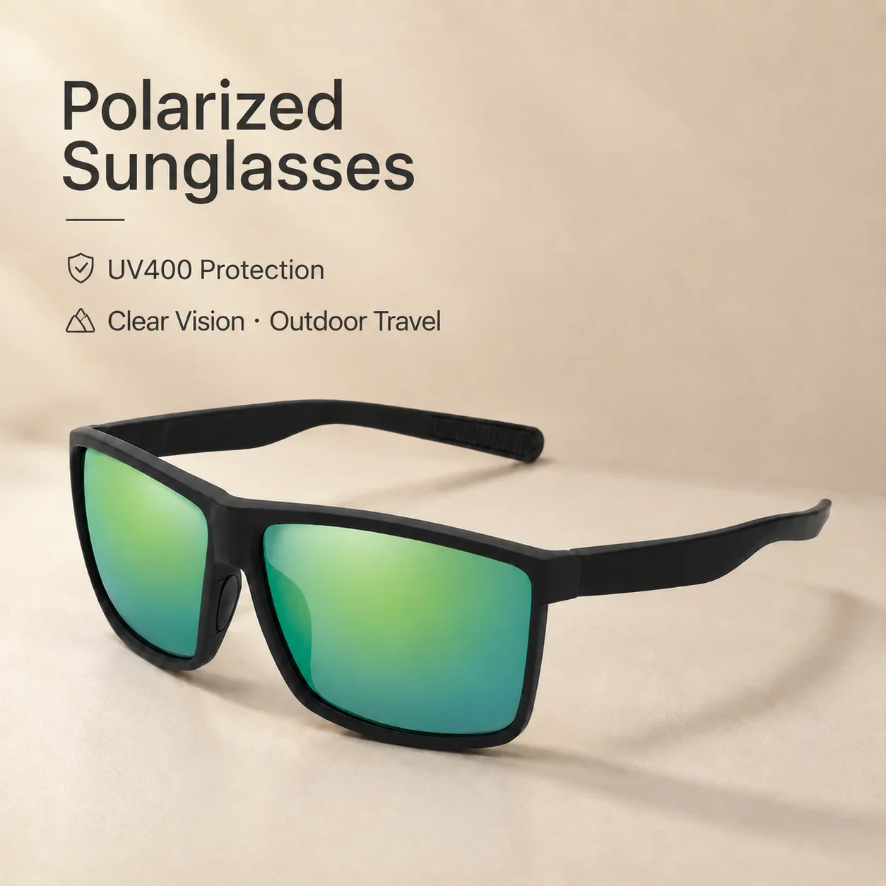 Herren Outdoor Polarisierte Sonnenbrille, Mattierter Rahmen UV400 Gläser für Angeln, Autofahren, Radfahren, Blendschutz Sportbrille – Detail 6