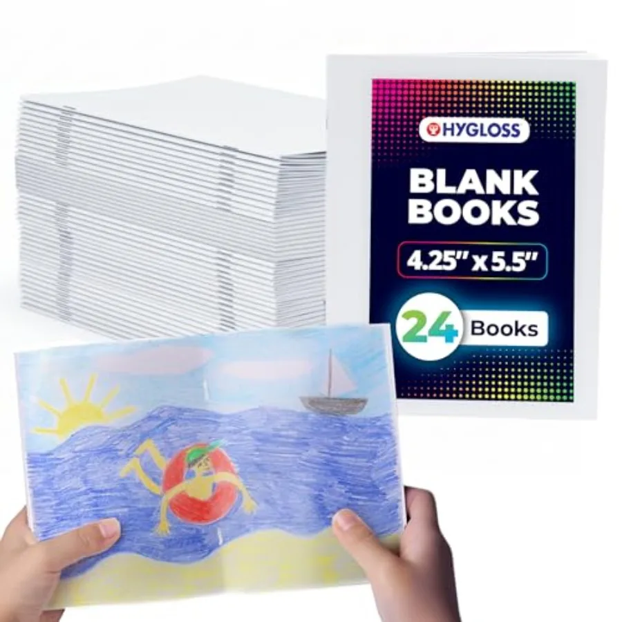 

Blank - Bulk Pack 4.25" x 5.5" A6 Paperback Blank for to Write Stories, Doodle, Arts and Crafts Plain Drawing Sketchbook, Unlin