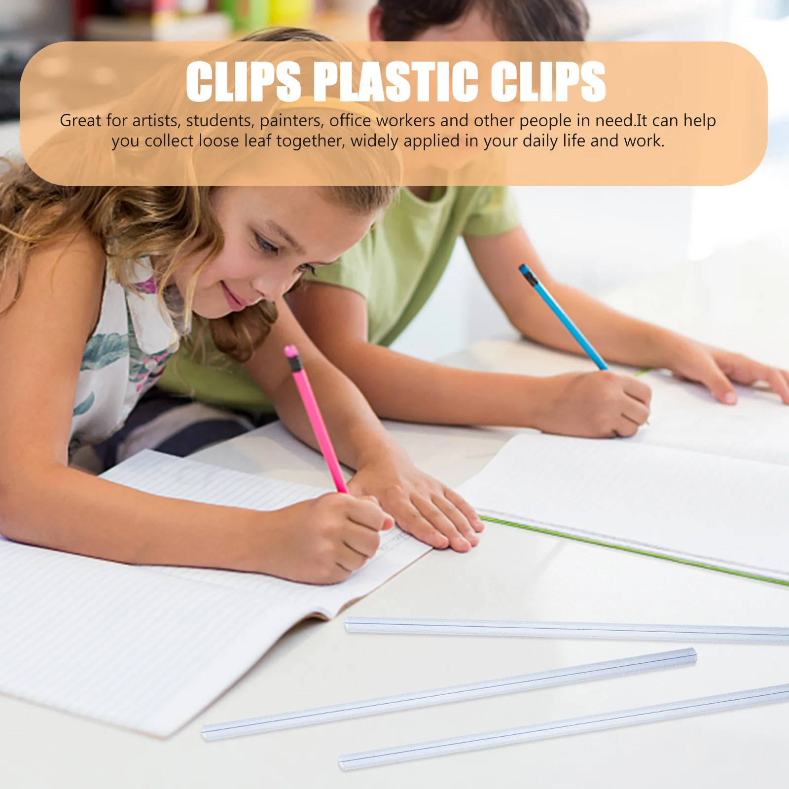 

10Pcs Clear Slide Binders Plastic Loose Leaf Clips for A4 Document Binding Sturdy Book Binder Rings Lightweight Slide Grip