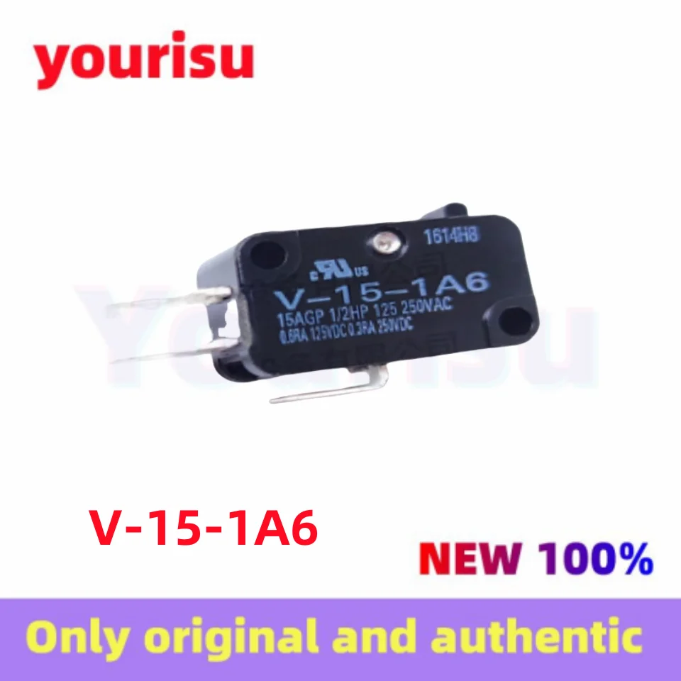 1Pcs/Lot Original V-15-1A6 V151A6 Small Basic Switch Microswitch 1C/O Button Type 15A 250V