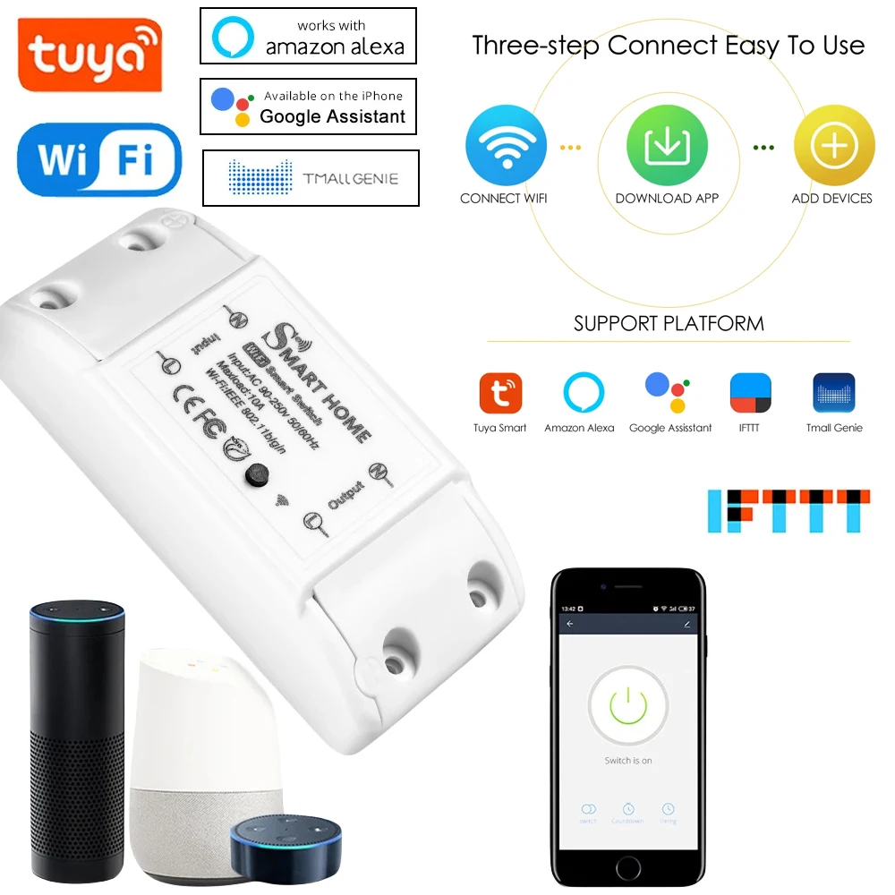 

Беспроводной контроллер Tuya WiFi, 110 В, 220 В