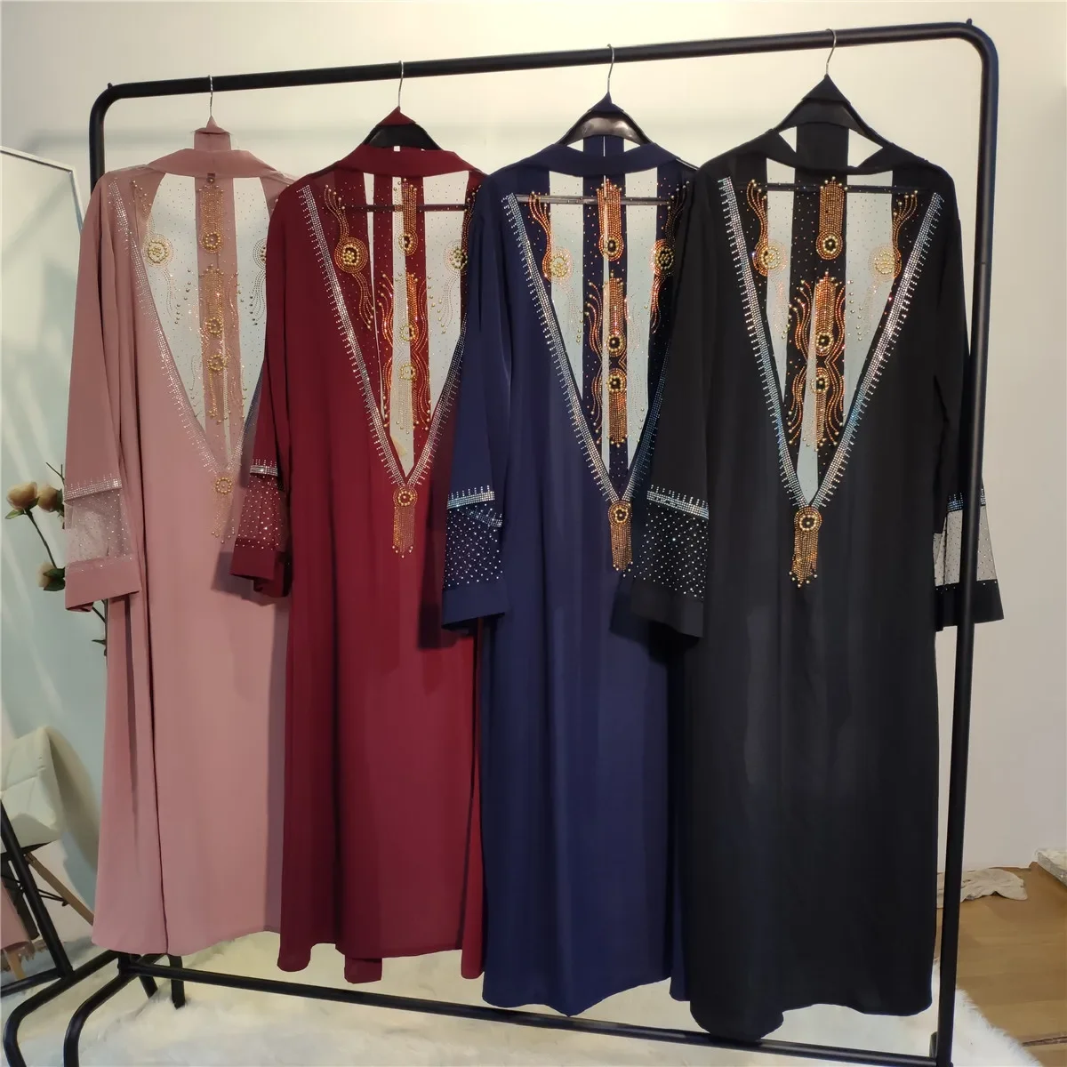 Aberto Abaya para Mulheres Muçulmanas, Kimono Aberto, Caftan Feminino, Abaya para o Ramadã, Eid Mubarak, Dubai, Turquia, Islã, Kaftan