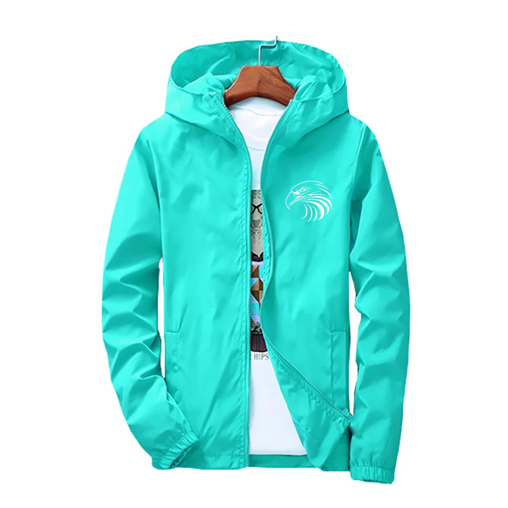 Casual Men Spring Outdoor Jacket Autumn Unisex Plus Size Thin Zipper Windbreaker Fashion Color Coat Solid Trend Hooded Sport