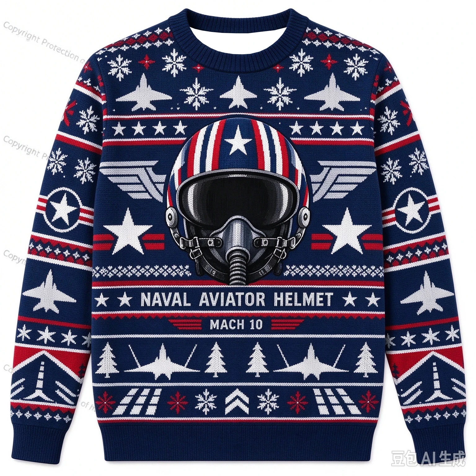 Top Gun Because I Was Inverted Ugly Christmas Sweater Fighter Jet Print Men Knit Pullover Xmas Holiday Party Jumper Fan Gift