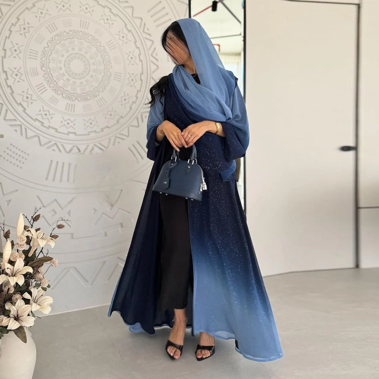 Glanzend Open Kimono Abaya Voor Vrouwen Moslim Bescheiden Jurk Turkije Kebaya Dubai Kaftan Eid Ramadan Djellaba Jalabiya Caftan Marocain