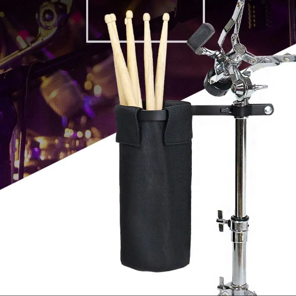 

Drumstick Holder Drumstick Tube Bag Oxford Cloth Metal Clip Drumstick Storage Bag with Clip Clamp Lightweight