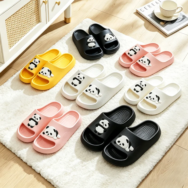 Fashion Panda  Women Men Slippers Indoor Cute Cartoon Unisex Slides Bathroom No-Slip Light Sandals Family Soft Lovely Home Shoes
