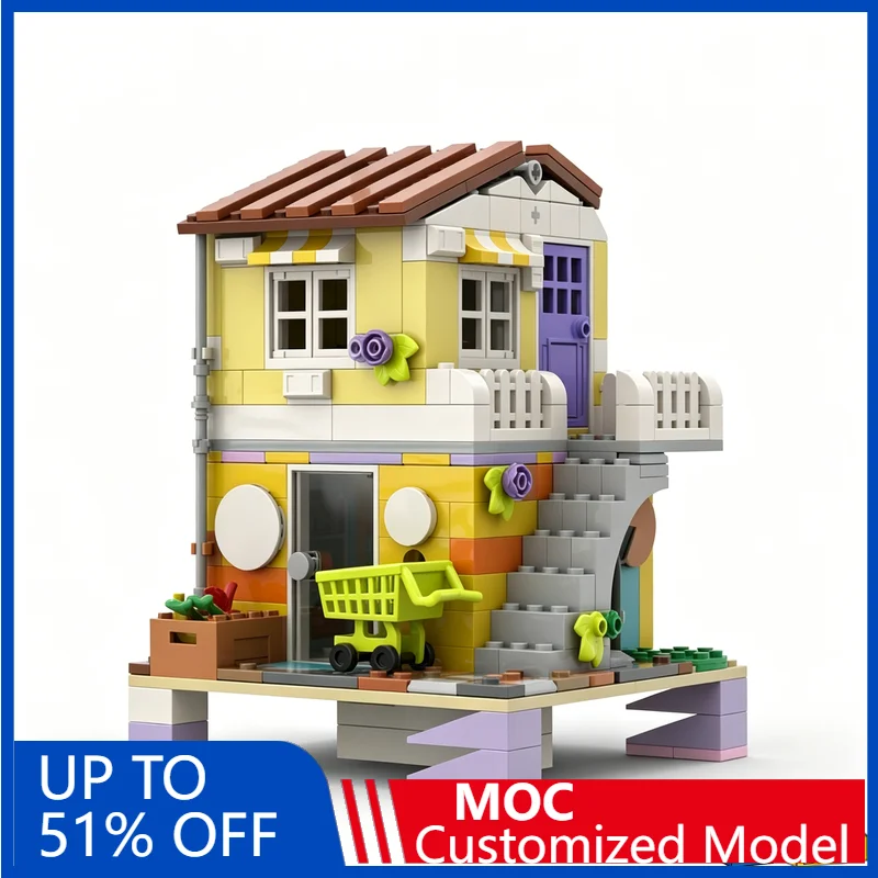 

447Pcs Little Grocer - Riviera Extension Cool Building Blocks Diy Educational Assembly Toy Grocery Store Display Collection Gift