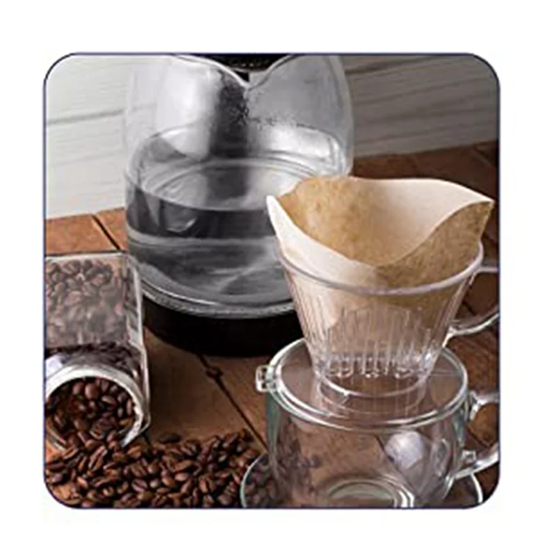 -ABJZ ورق فلتر القهوة المخمر يدويًا ورق فلتر القهوة السميك على شكل مخروطي كوب فلتر الشاي بالتنقيط 50 لونًا أساسيًا