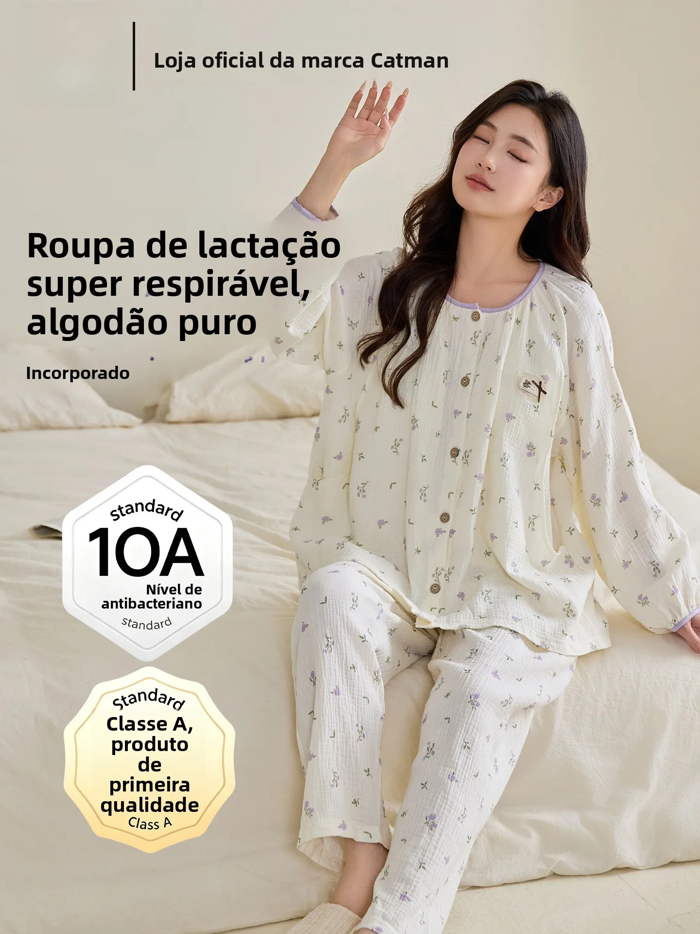 woman-summer-thin-cotton-sleepwear-pure-cotton-sweat-absorbent-home-clothes-nursing-mothers-breastfeeding-chest-pad-home
