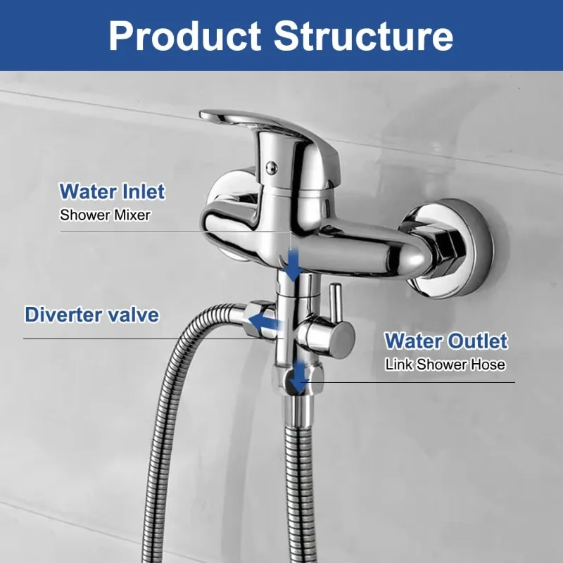 

For Three-way Water Distribution Valve Shower Head Diverter Valve G 3 Way ABS Diverter Valve T Adapter Converter Chrome New