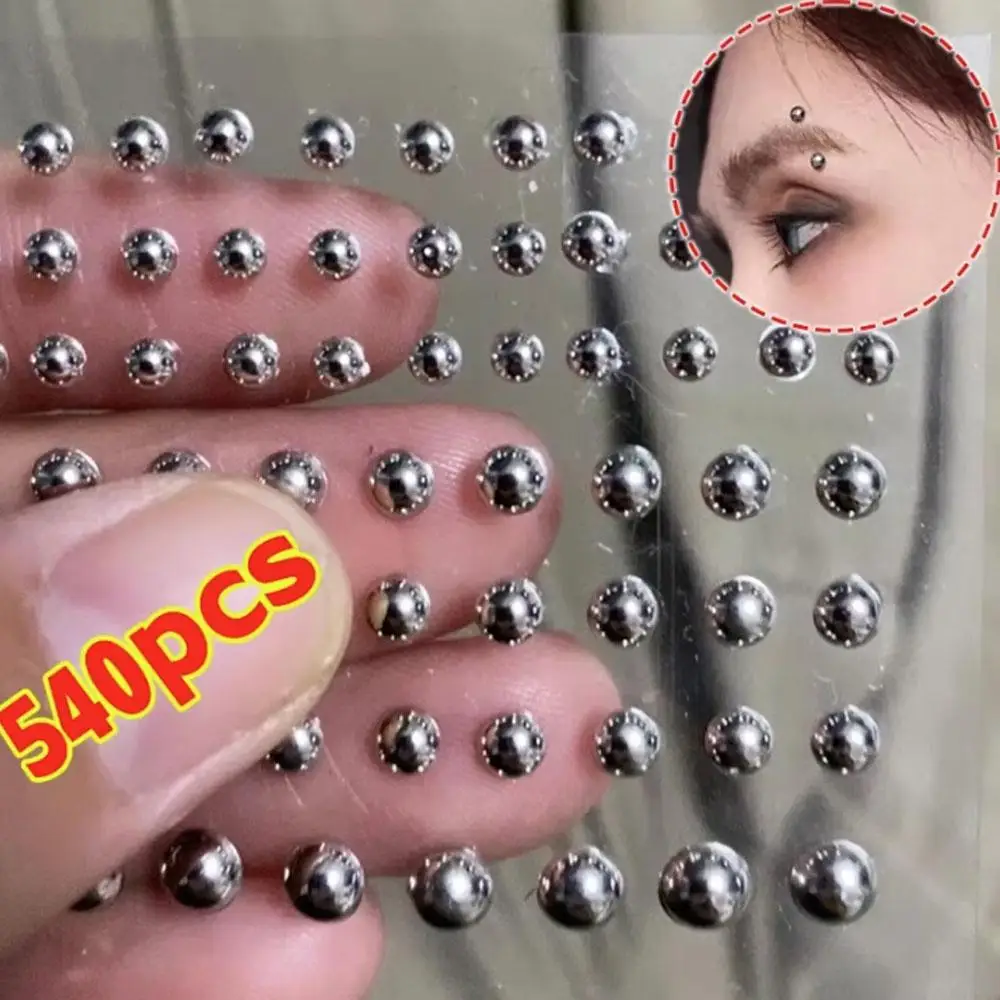 58-540Pcs Set Non Piercing Lip Eyebrow Ear Stickers Fake Reusable Earring Studs Hip Hop Fake Nose Nails Ring Body Belly Button