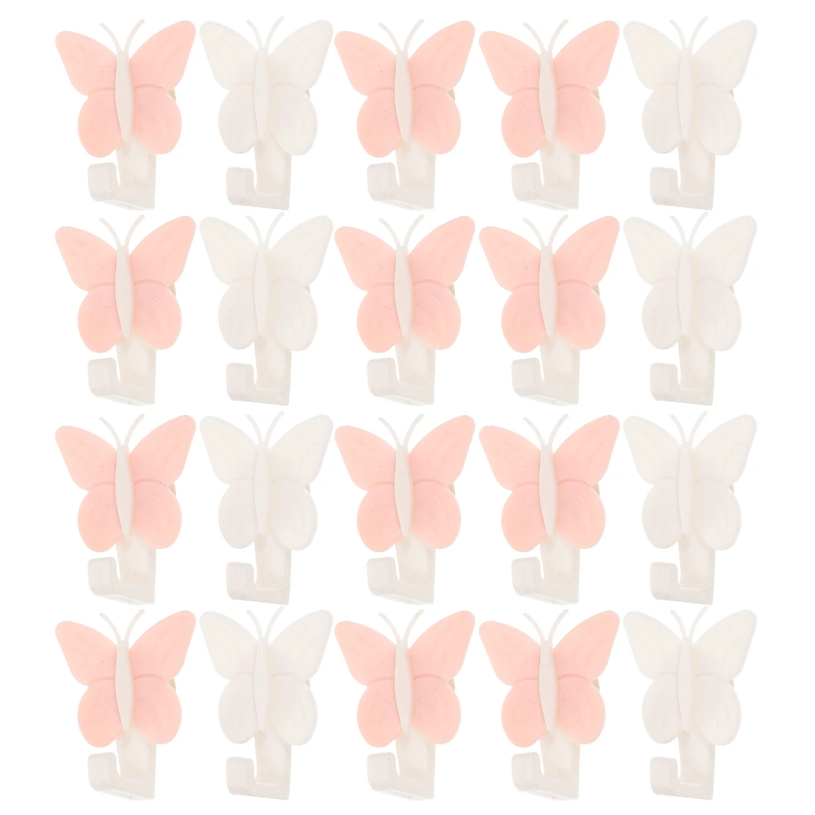 

30 Pcs at Home Decorate Butterfly Hook Hooks Adhesive Coat Wall Hanging Plastic