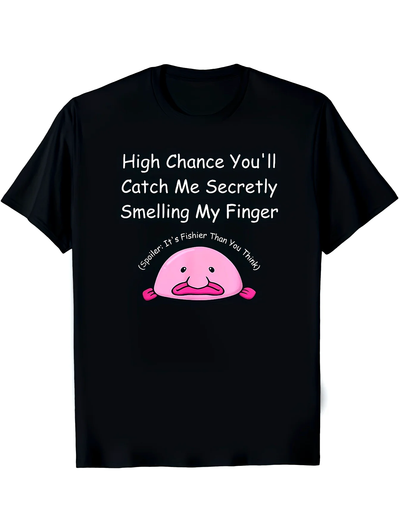 Men's Funny Fart Joke T-Shirt – High Probability You'll Catch Me Sniffing My Finger – Soft Black Tee  oversized t shirt