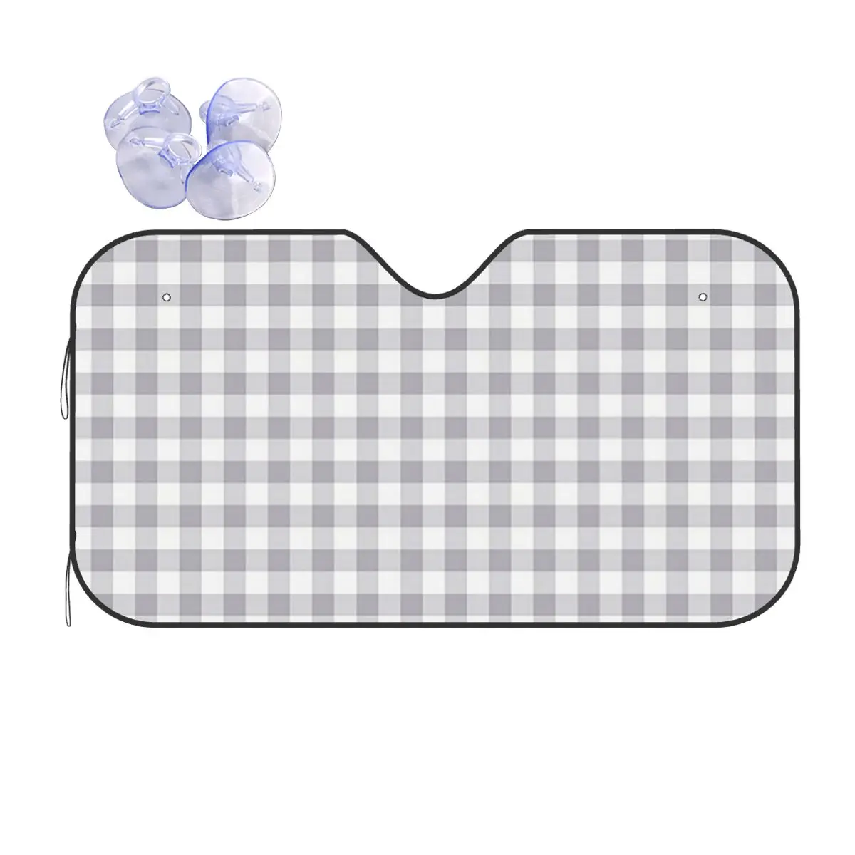 

Gray And White Gingham Sunshade Windscreen Car Front Windshield Window Sun Visor Accessories Covers