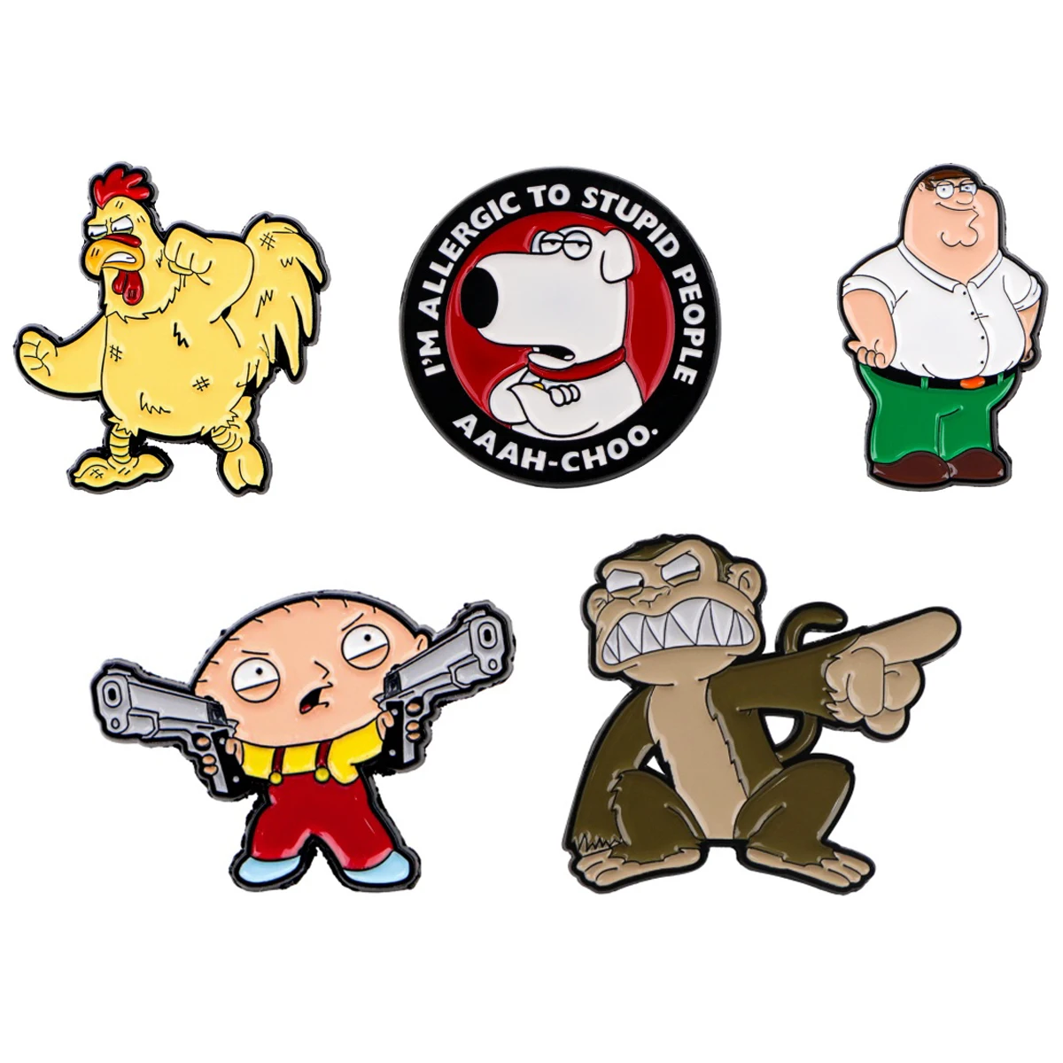 Cartoon Dog Brooch Angry Chicken Enamel Pins Lapel Pin For Backpack Clothing Accessories Metal Badge Jewelry Friends Gift