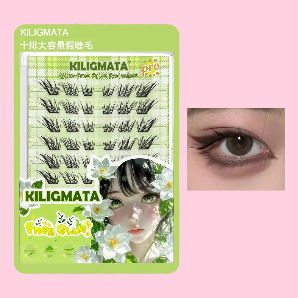 ボリュームのある接着剤不要の自己粘着つけまつげコミックフォックスアイ効果再利用可能なつけまつげDIYまつげエクステ